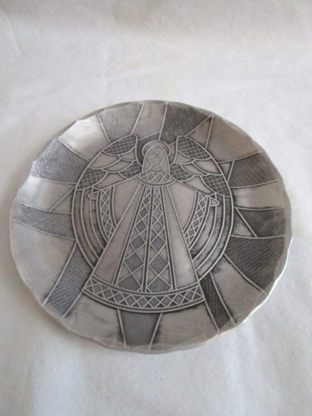 WENDELL AUGUST ANGEL PEWTER COASTER 4.50" EXCELLENT